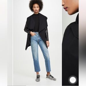 SPANX Black Jacket with Leather Accents